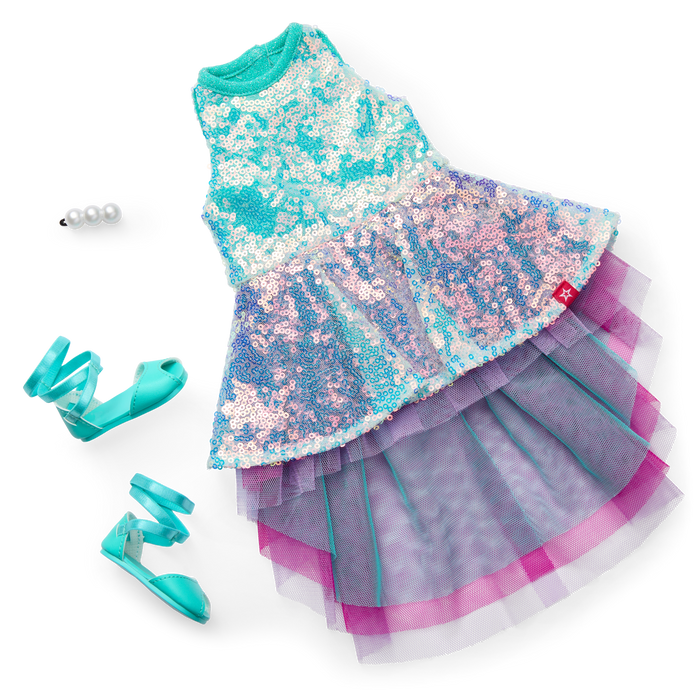 Glam Shimmering Ocean Outfit for 18-inch Dolls W7