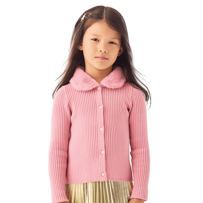 American Girl® x Janie and Jack Rosy Ribbed Cardigan for Girls Z6