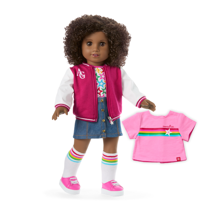 Truly Me™ 18-inch Doll #112 with curly dark-brown hair X8