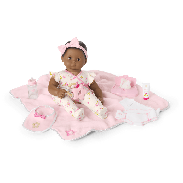 Bitty Baby® Doll #1 with black hair Care & Play Set U0