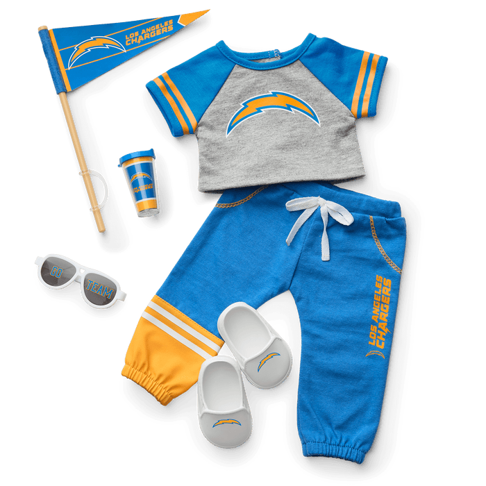 American Girl® x NFL Los Angeles Chargers Fan Outfit & Accessories for 18-inch Dolls Z3