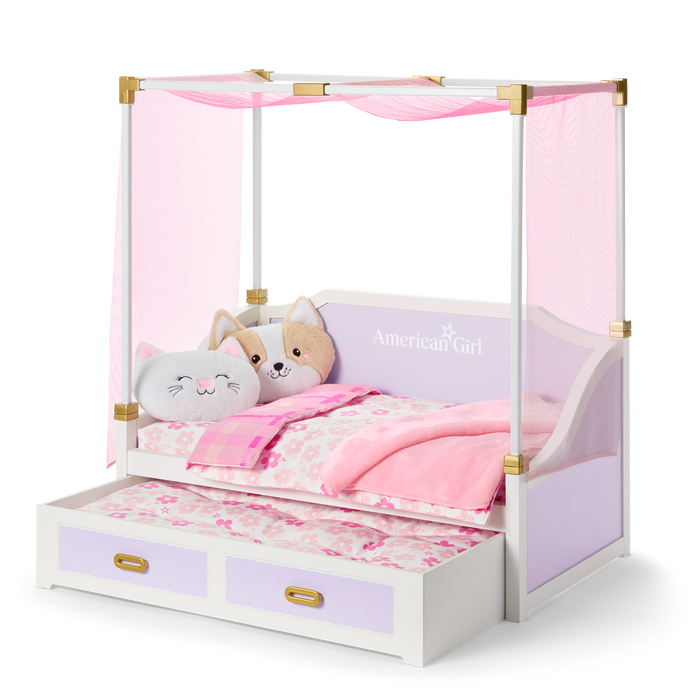 All Set for Sleepovers Canopy Bed for 18-inch Dolls V9