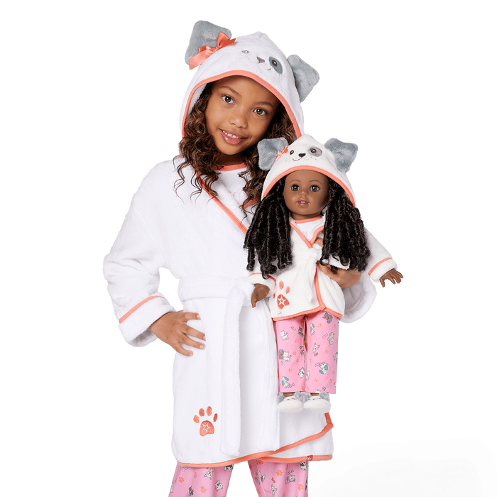 Comfy Puppy Robe Set for Girls & 18-inch Dolls T2