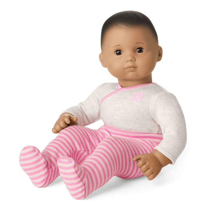 Bitty Baby® Doll #5 with dark brown hair in Pretty Pink U9