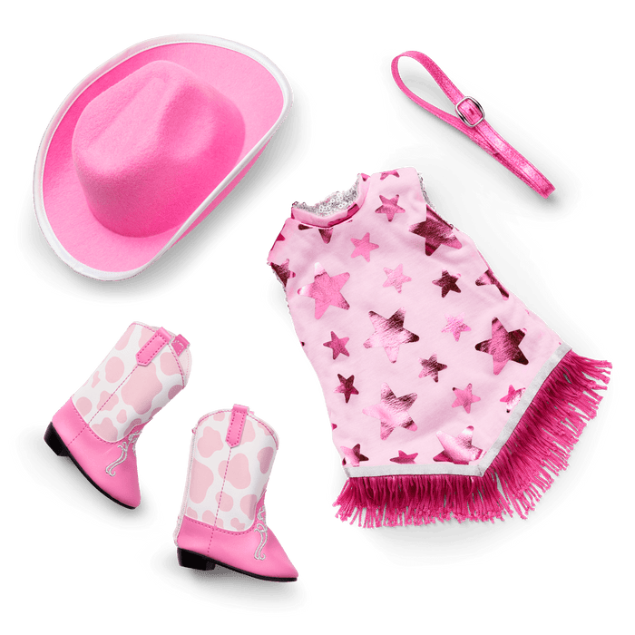 Glam Pink Cowgirl Outfit for 18-inch Dolls T4