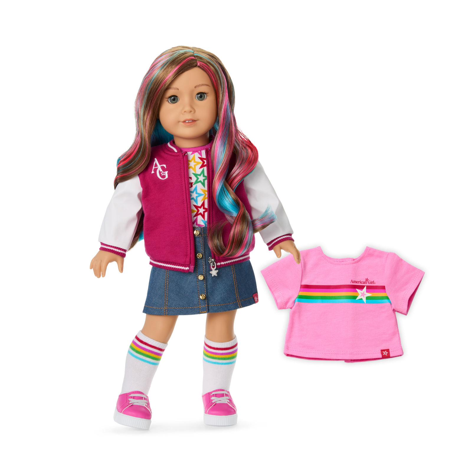 Truly Me™ 18-inch Doll #101 with wavy caramel hair V4