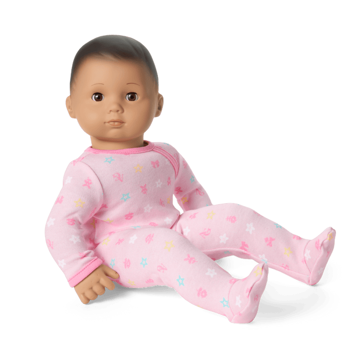 Bitty Baby® Doll #5 with dark-brown hair in Pastel Pink V9