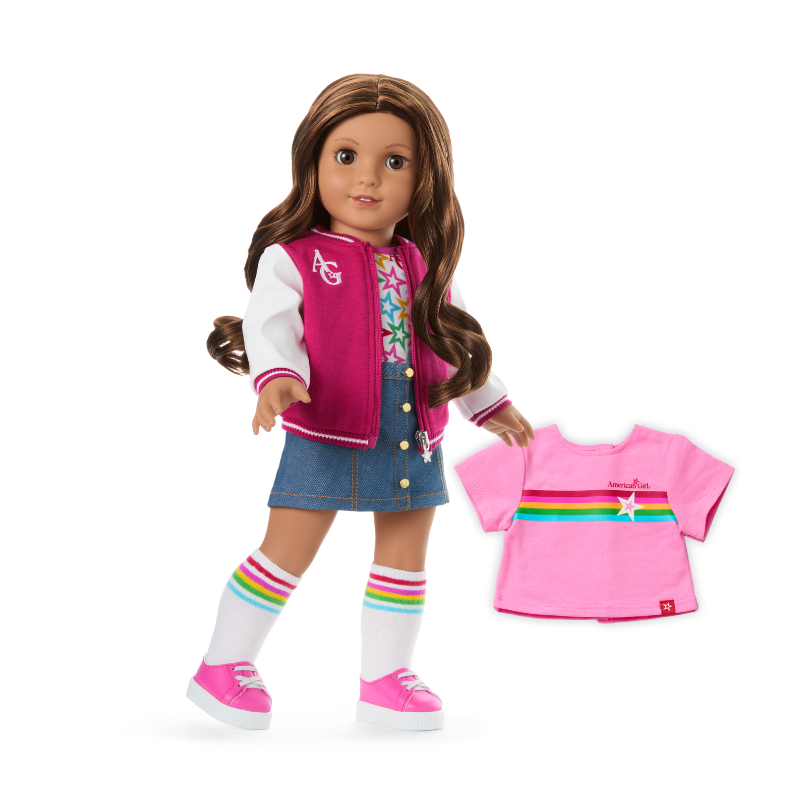 Truly Me™ 18-inch Doll #117 with wavy dark-brown hair S9