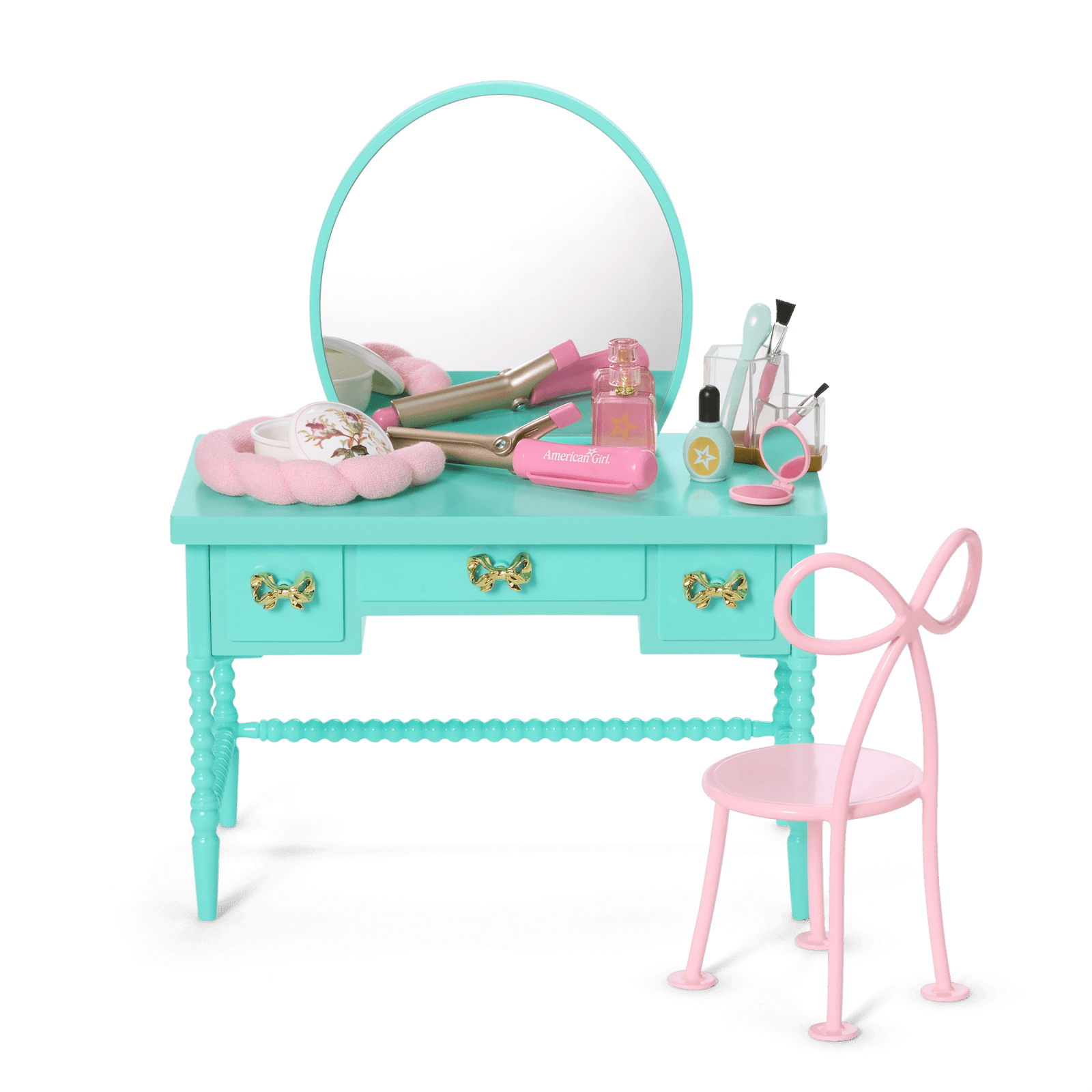 Raquel’s™ Vintage Vanity for 18-inch Dolls (Girl of the Year™ 2026) T9