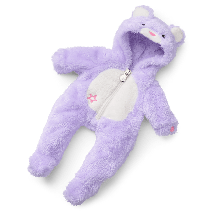 Lovable Lavender Bear One-Piece Outfit for Bitty Baby® Dolls U1