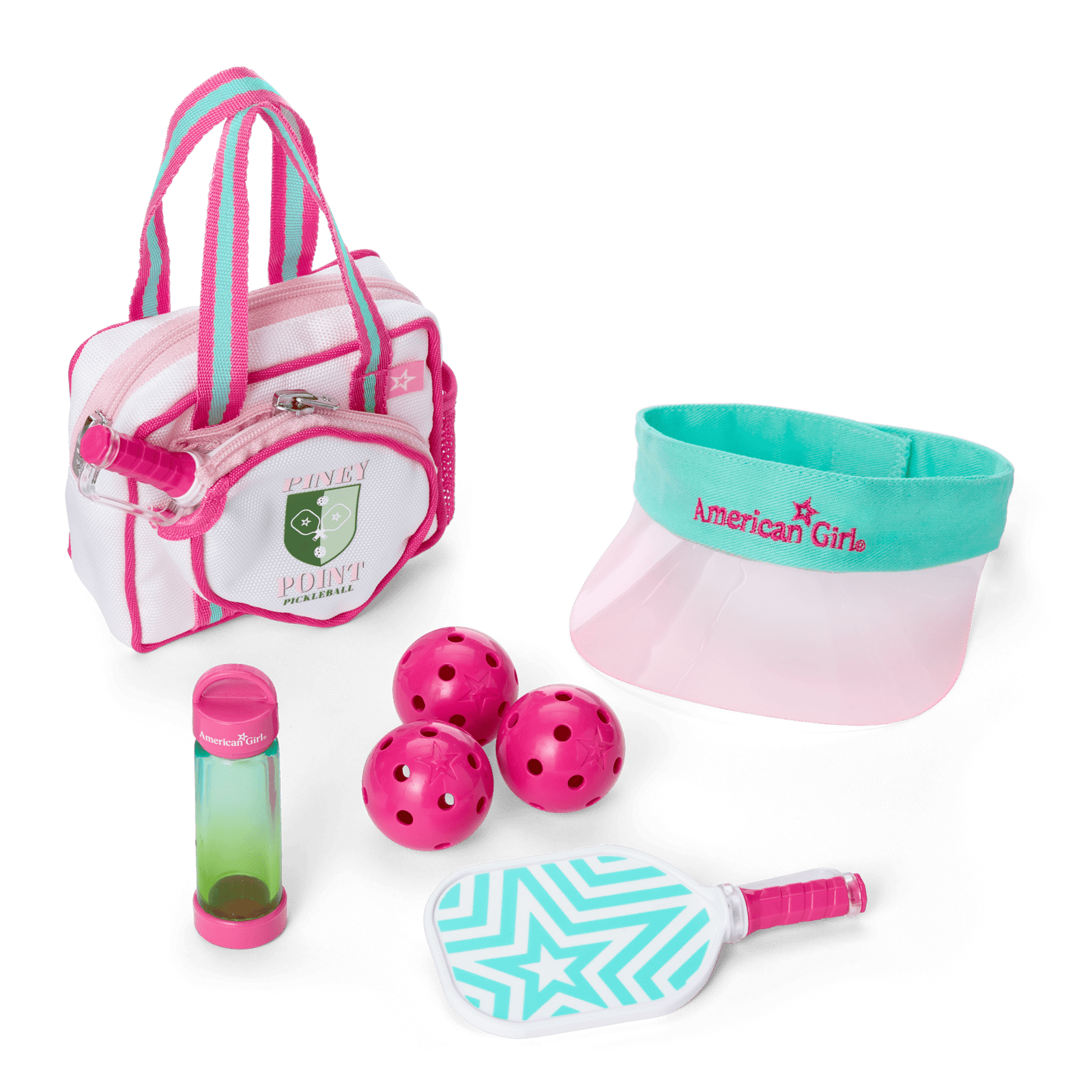 Raquel's™ Pickleball Bag & Paddle Set for 18-inch Dolls (Girl of the Year™ 2026) U4