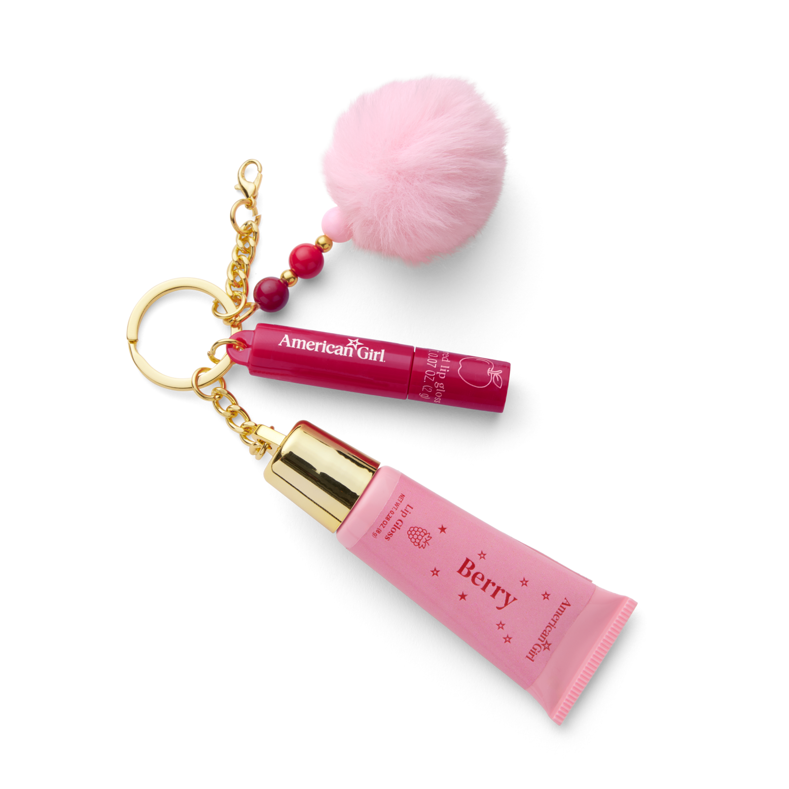 American Girl™ Lip Gloss Keychain Set for Girls U4