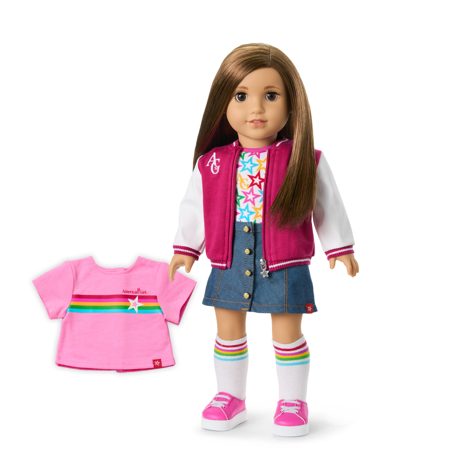 Truly Me™ 18-inch Doll #107 with straight brown hair W5