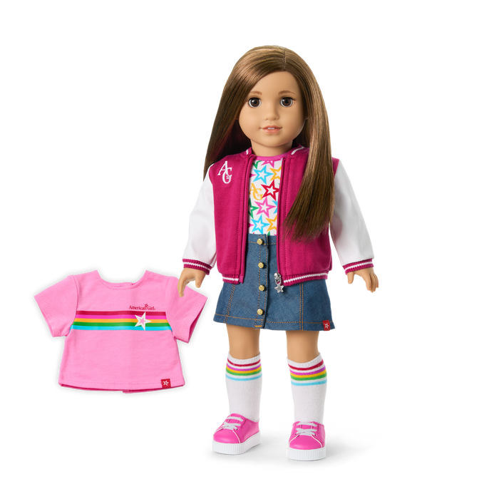 Truly Me™ 18-inch Doll #107 with straight brown hair W5