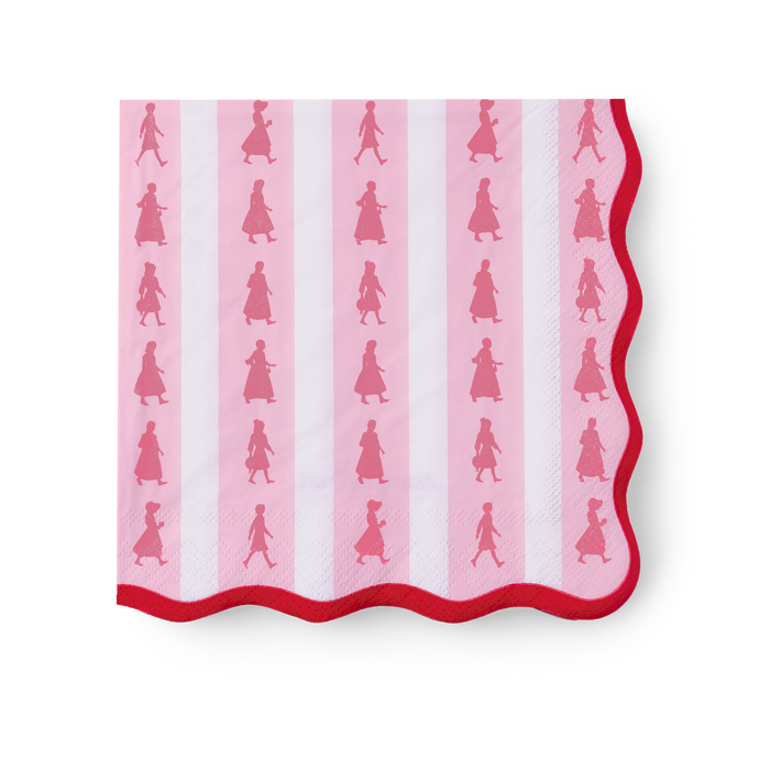 American Girl™ x Bonjour Fête Pink Stripe Large Napkins (Set of 20) W6