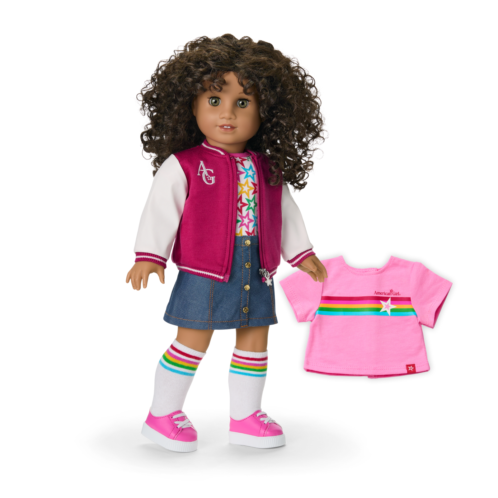Truly Me™ 18-inch Doll #132 with curly dark-brown hair U5
