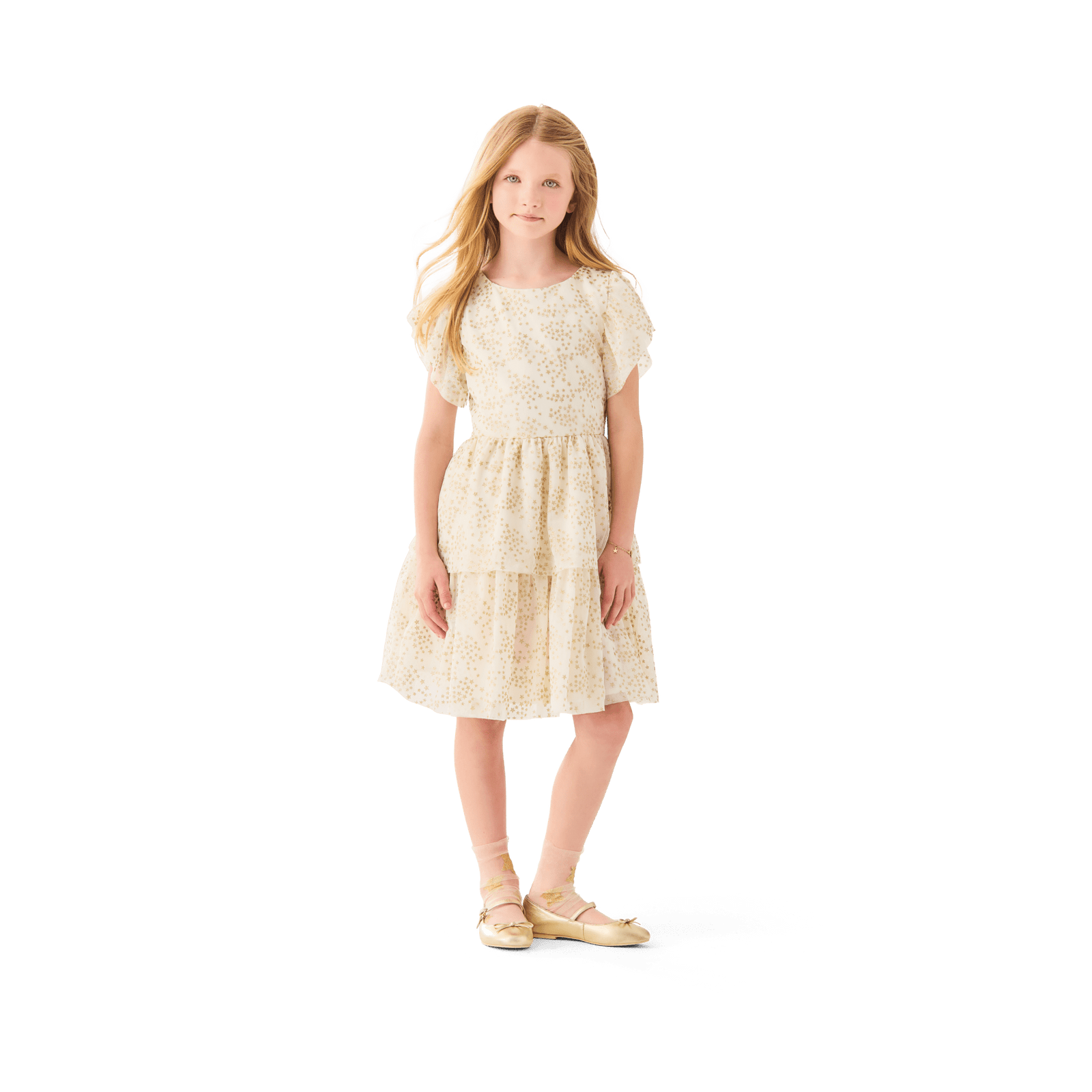 American Girl® x Janie and Jack Sparkly Cream Celebration Dress for Little Girls & Girls Z4