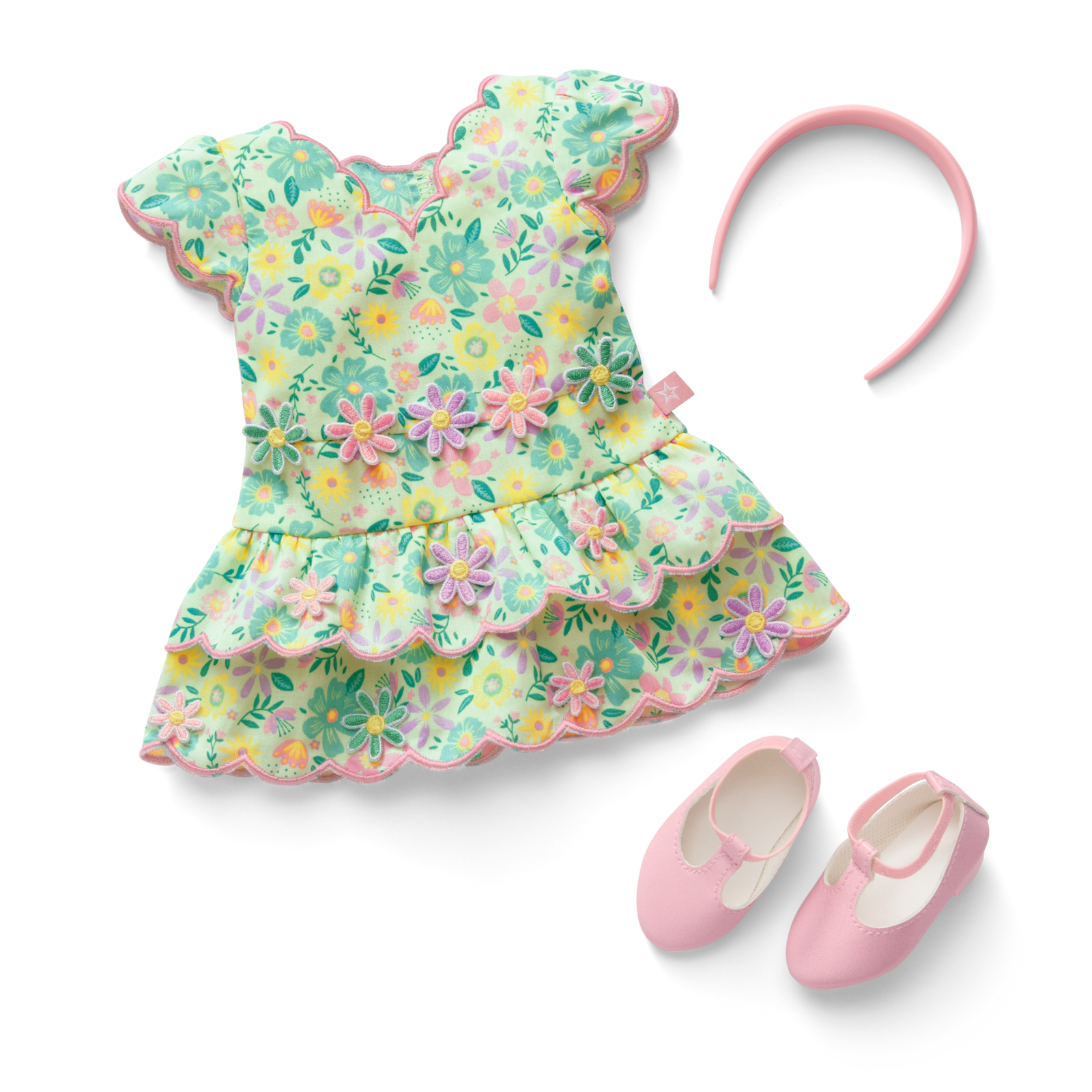 Pastel Petals Dress for 18-inch Dolls Y0