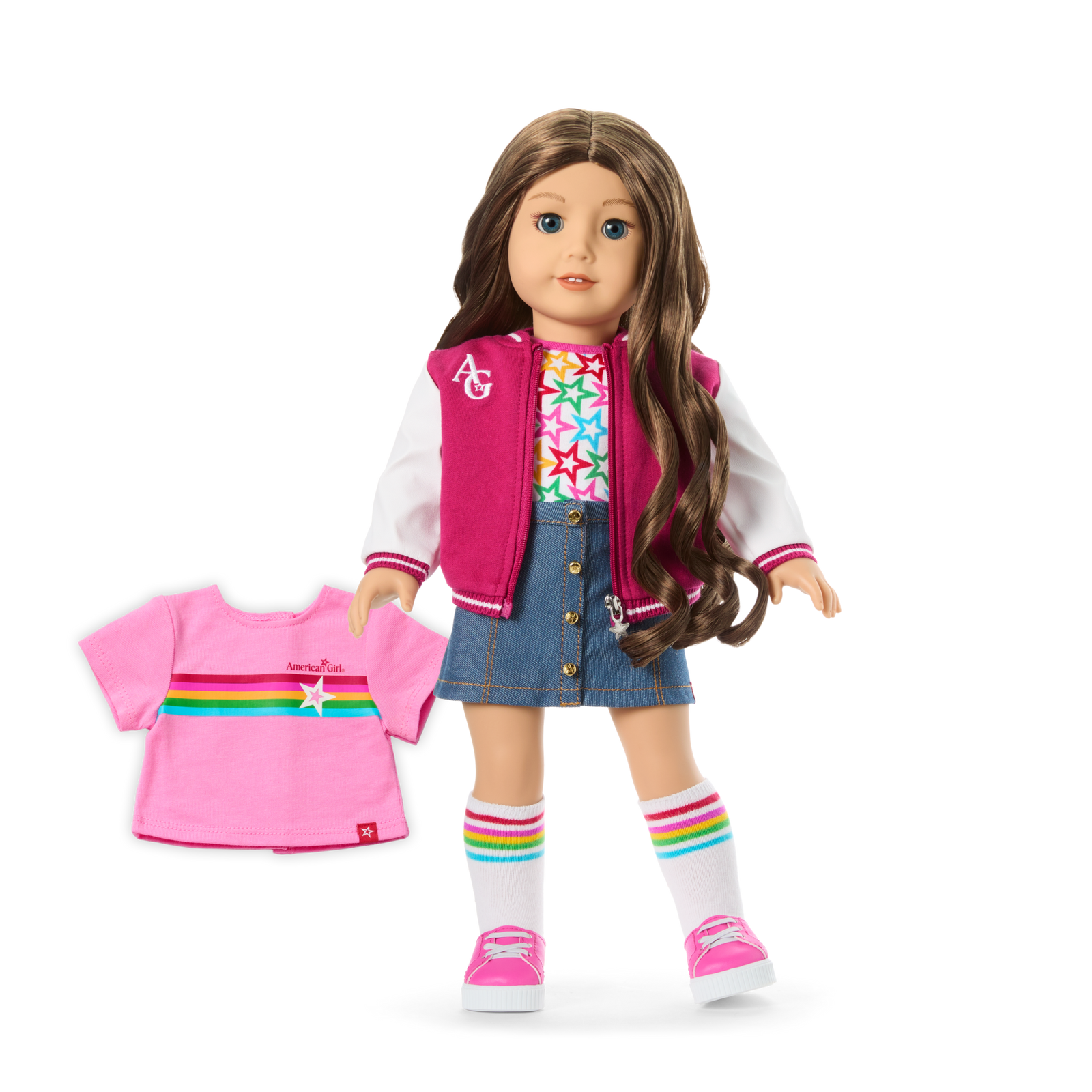 Truly Me™ 18-inch Doll #126 with wavy brown hair S9