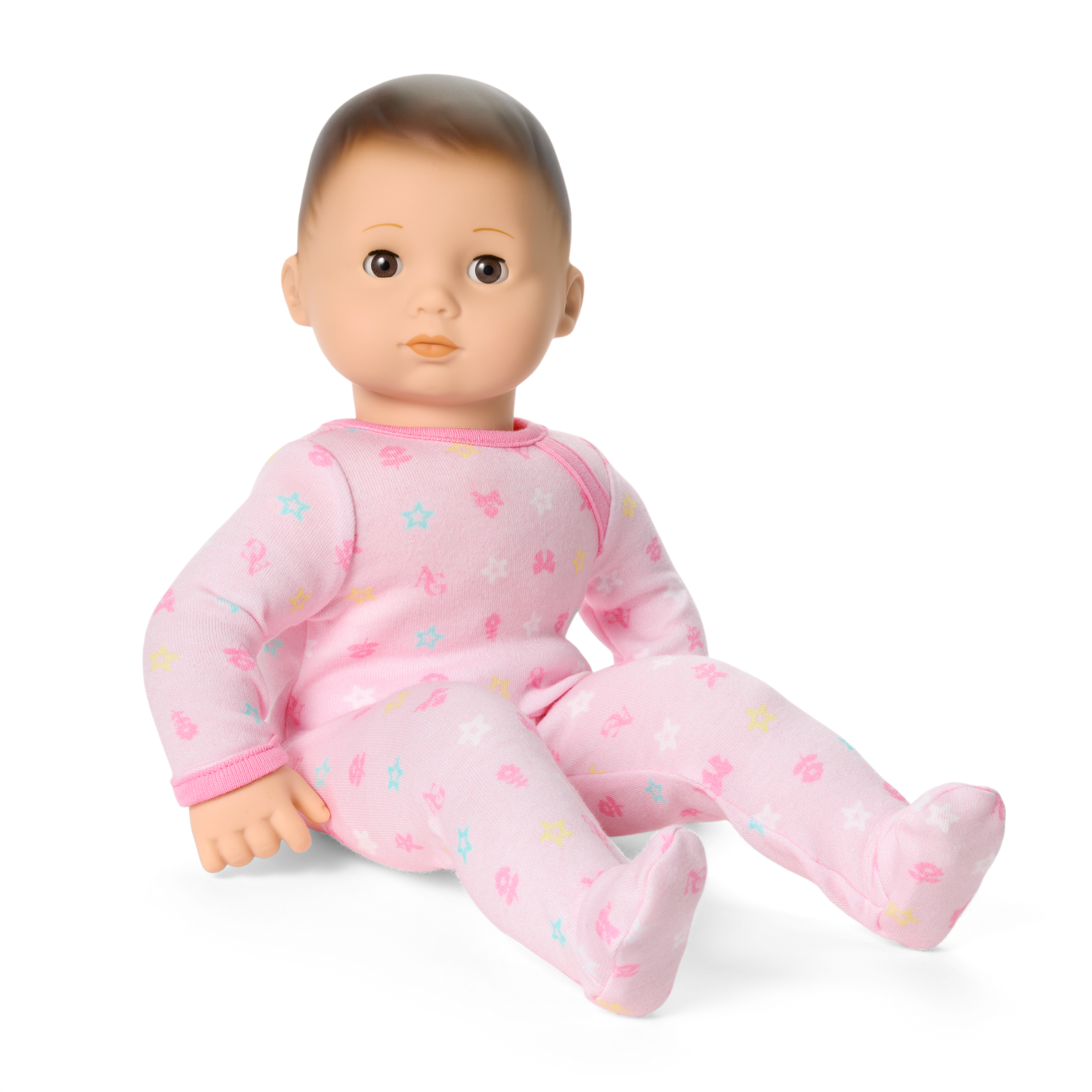Bitty Baby® Doll #2 with brown hair in Pastel Pink X9