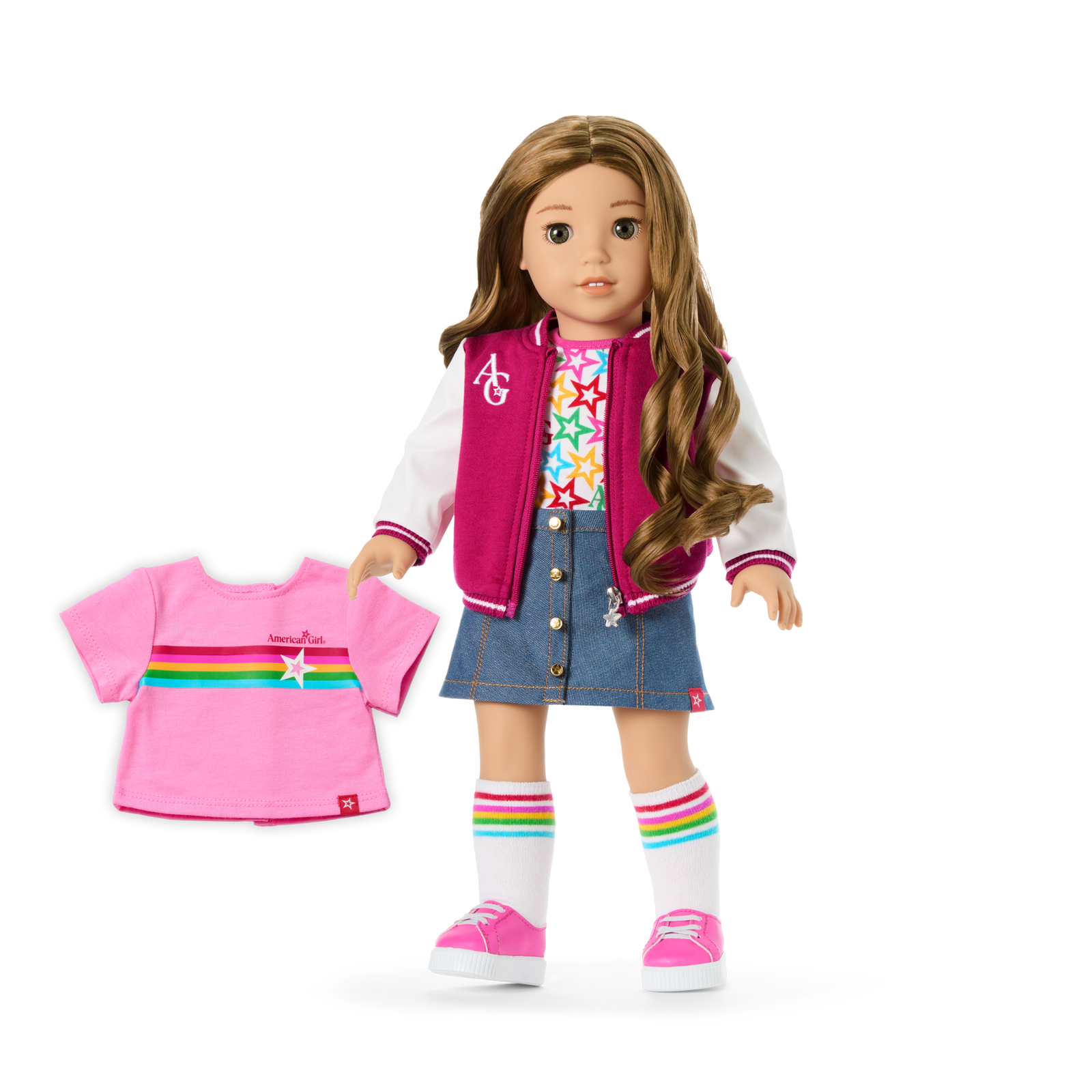 Truly Me™ 18-inch Doll #118 with curly caramel hair T0