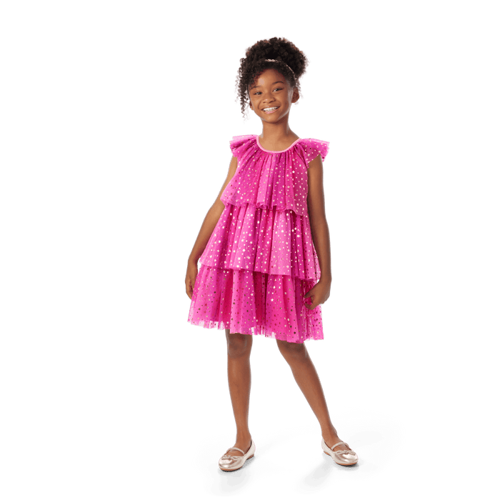 Pink Party-Ready Dress for Girls Z2