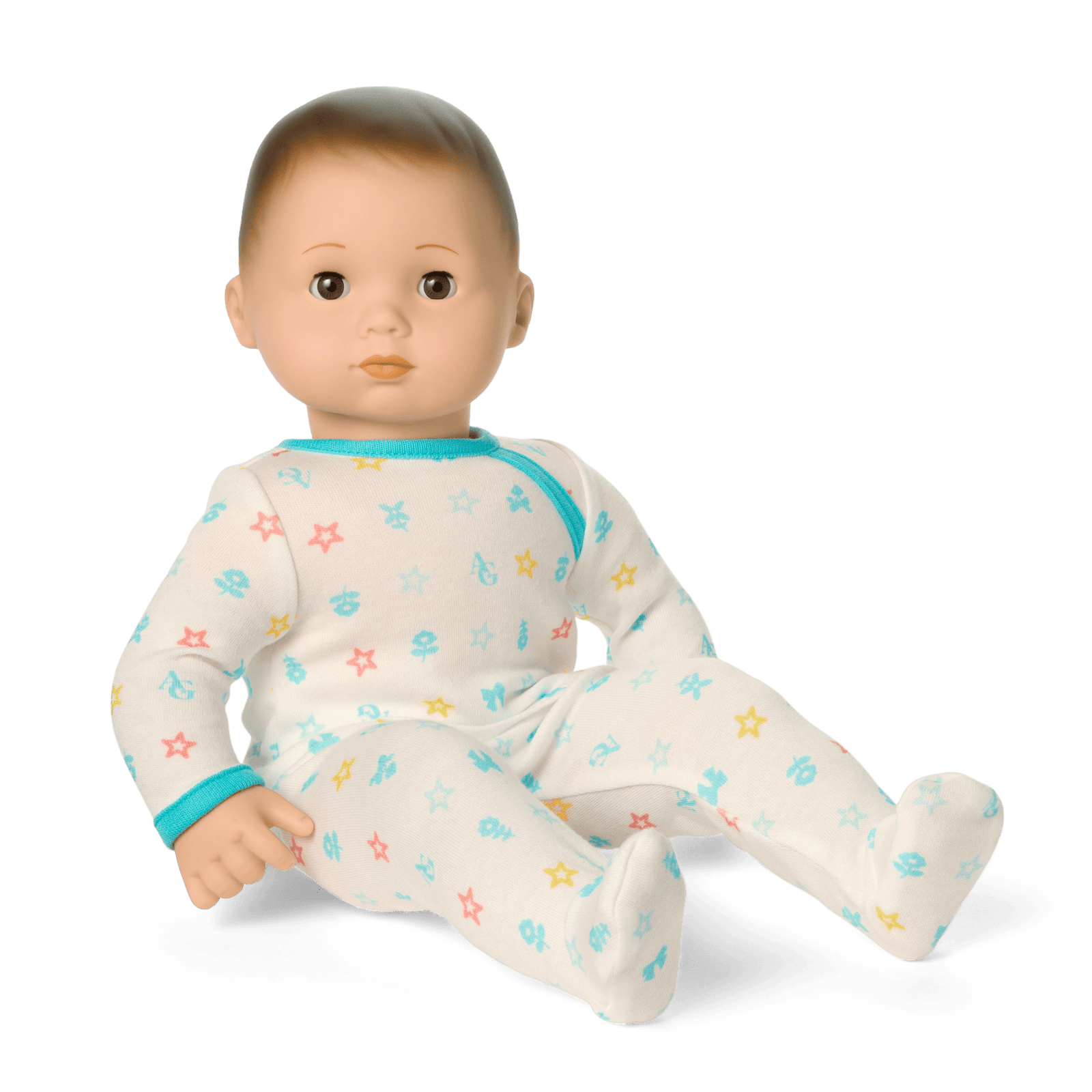 Bitty Baby® Doll #2 with brown hair in Pastel Blue T2