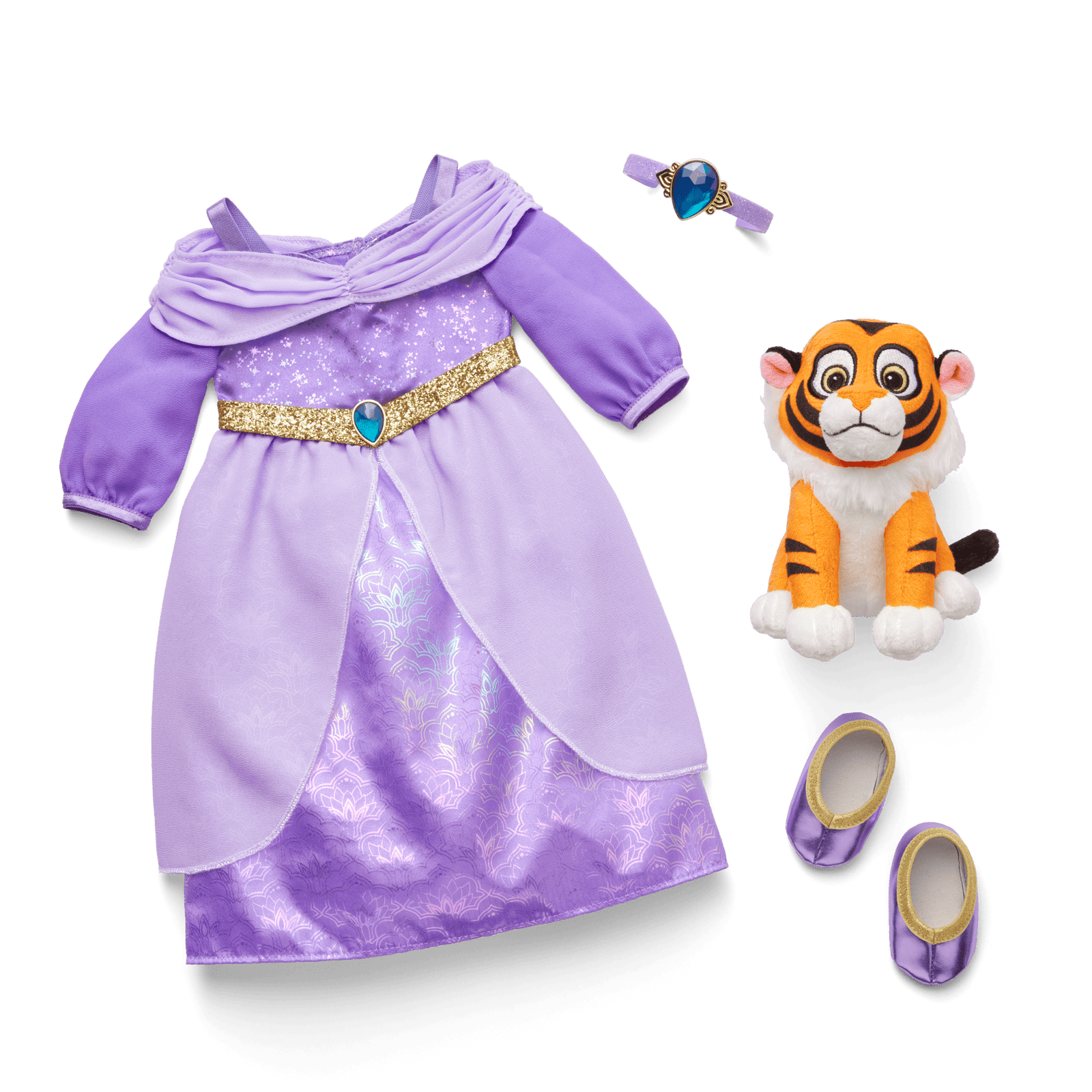 Disney Princess Jasmine Formal Dress, Baby Rajah & Accessories for 18-inch Dolls by American Girl® Z3
