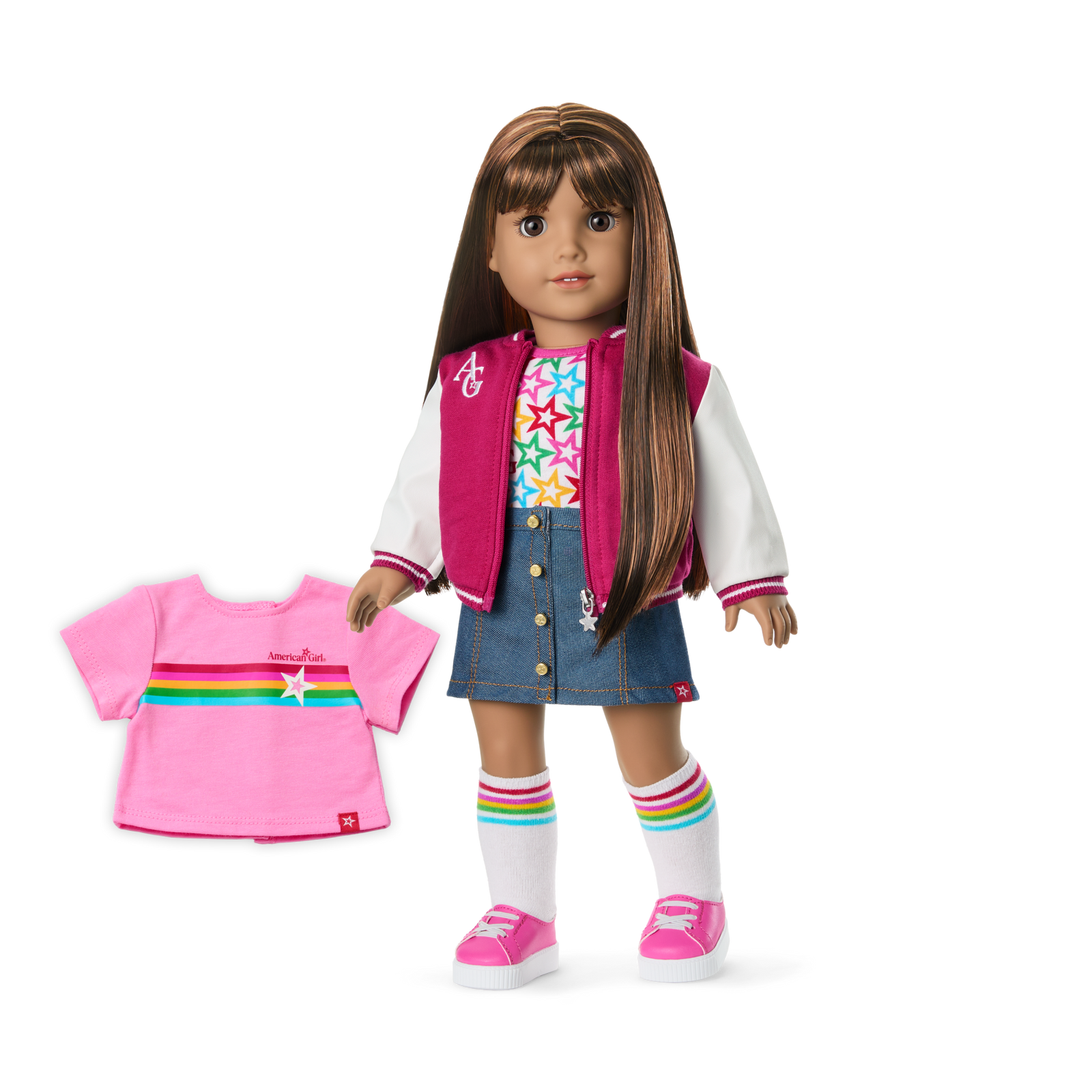 Truly Me™ 18-inch Doll #122 with straight dark-brown hair Y8