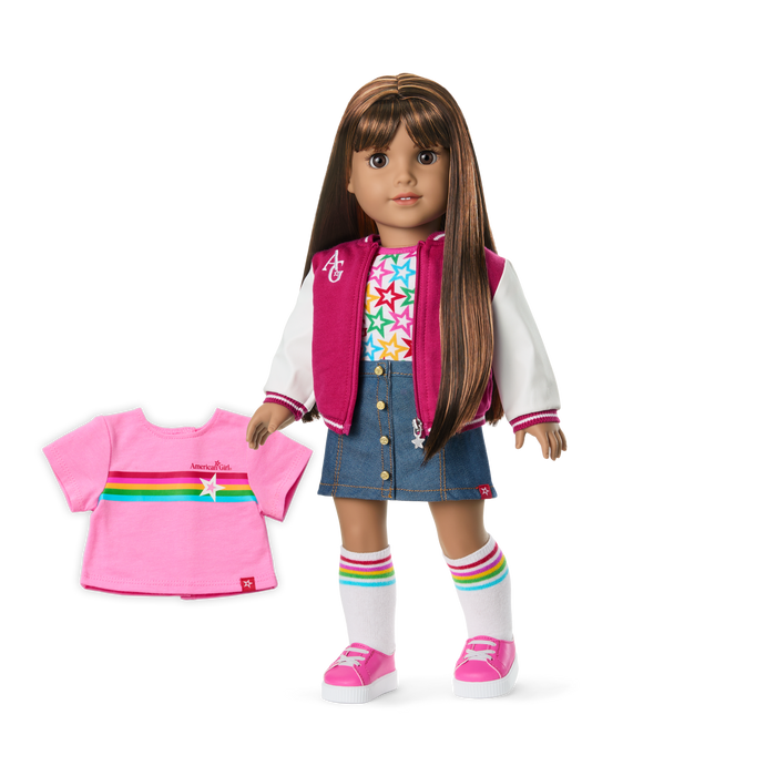 Truly Me™ 18-inch Doll #122 with straight dark-brown hair X2