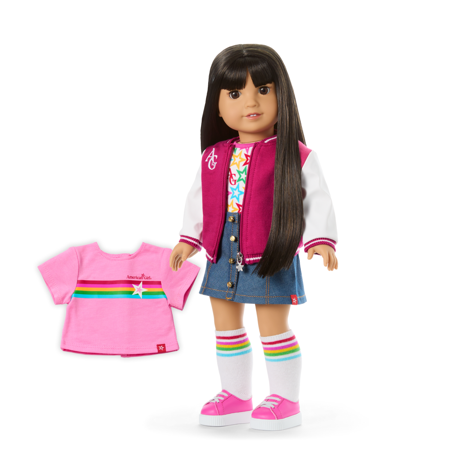 Truly Me™ 18-inch Doll #130 with straight black-brown hair U5