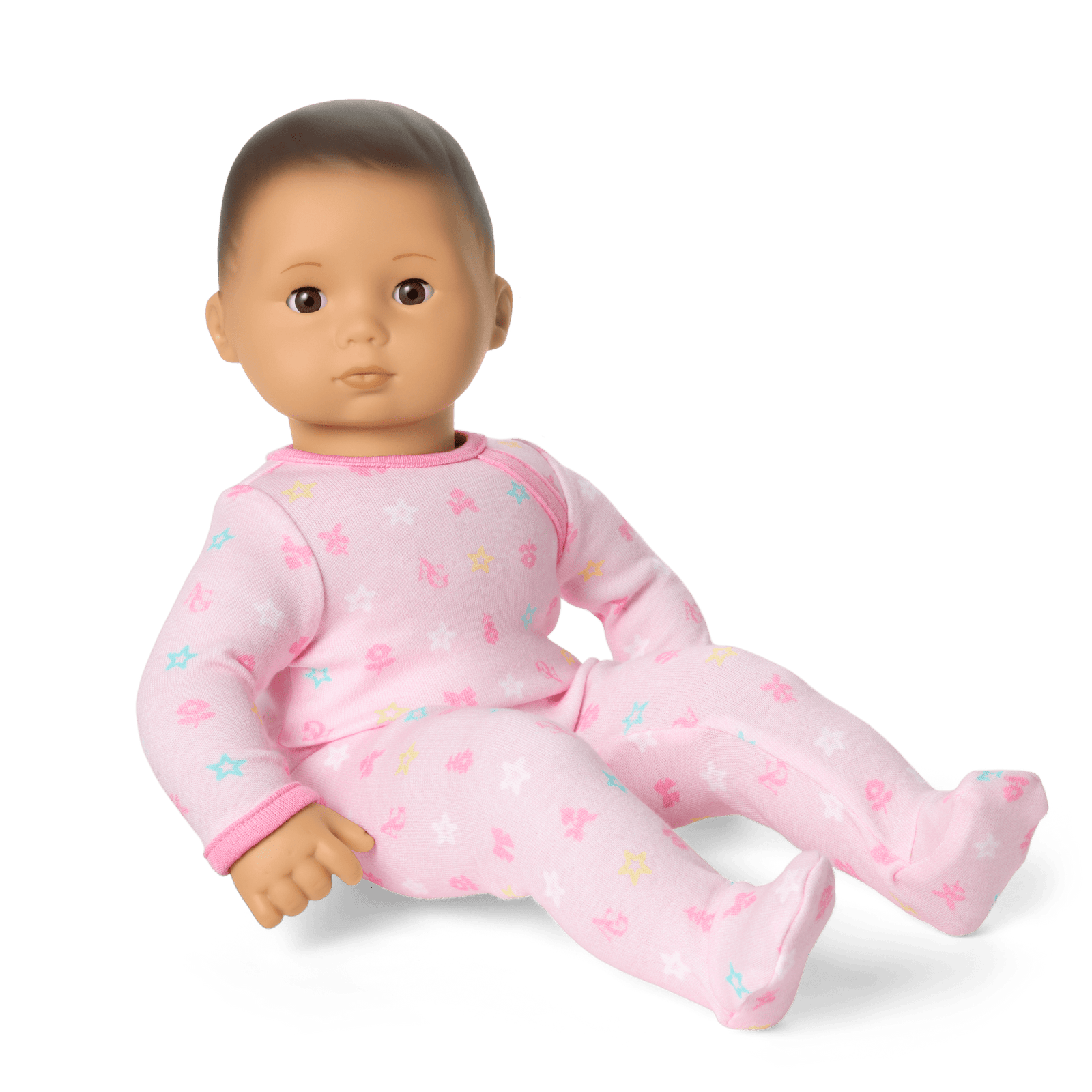 Bitty Baby® Doll #4 with black hair in Pastel Pink V5