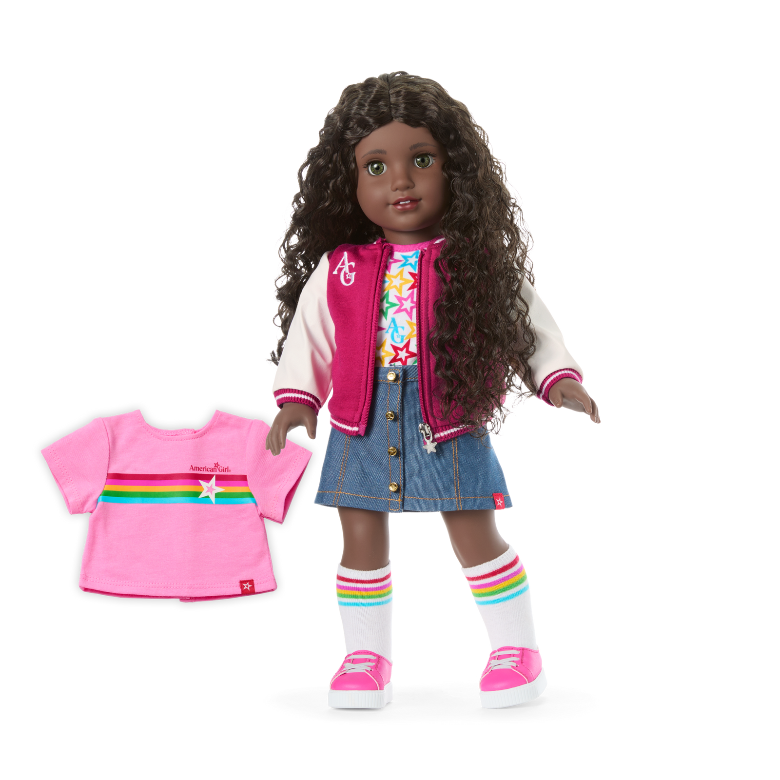 Truly Me™ 18-inch Doll #127 with curly dark-brown hair U4