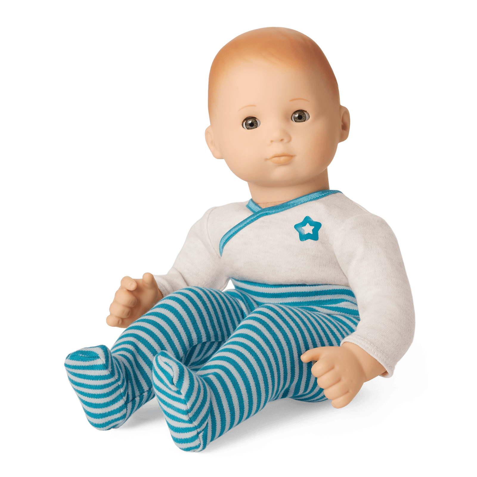 Bitty Baby® Doll #6 with red hair in Soft Blue W9