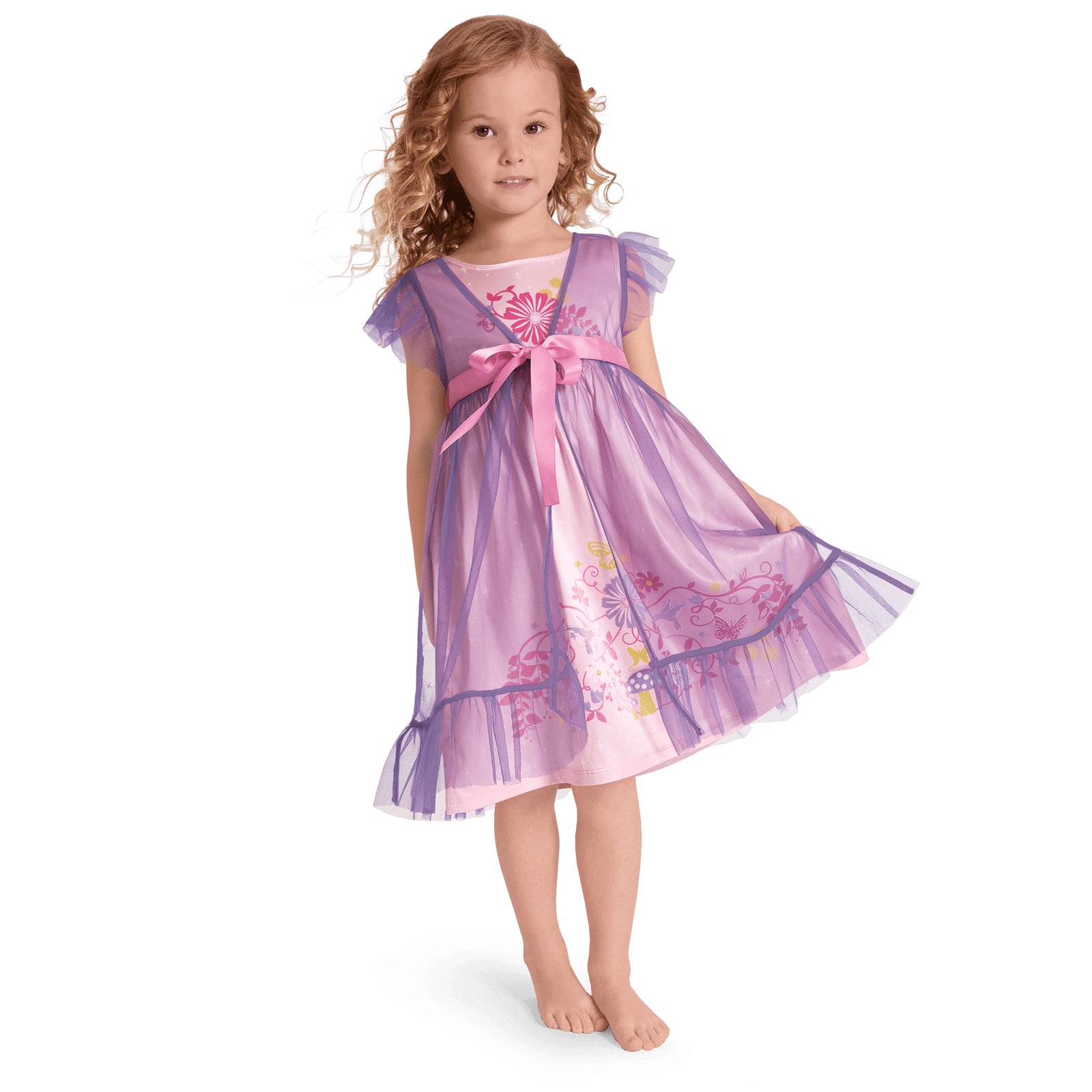 Royal Ruffles Nightie & Robe for Little Girls V4