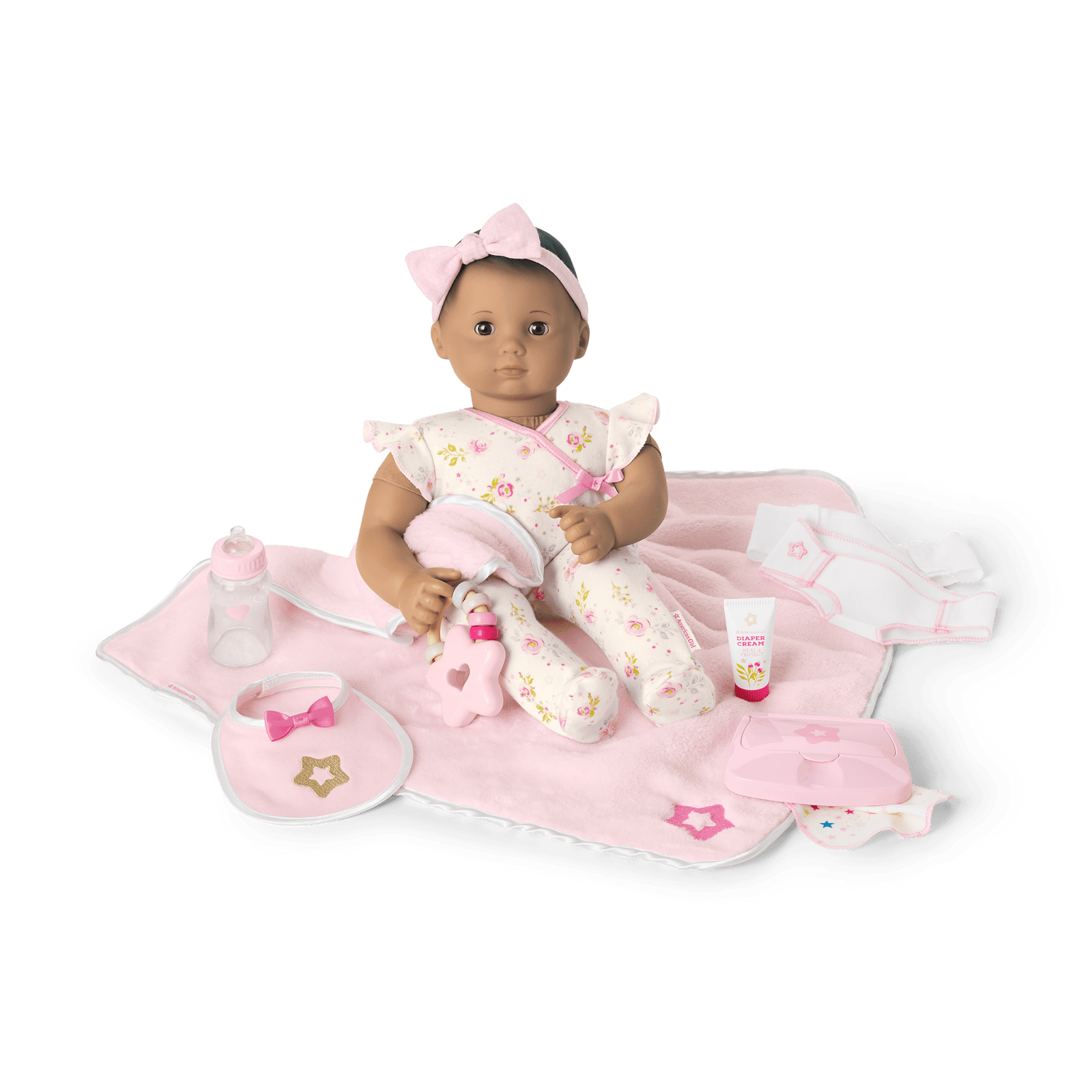 Bitty Baby® Doll #5 with brown hair Care & Play Set W8