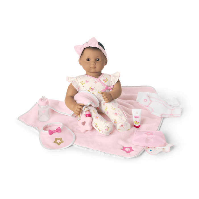 Bitty Baby® Doll #5 with brown hair Care & Play Set W8