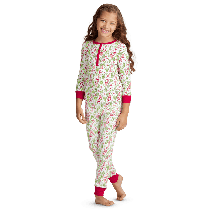 Hearts & Pines Holiday PJs for Girls Y8