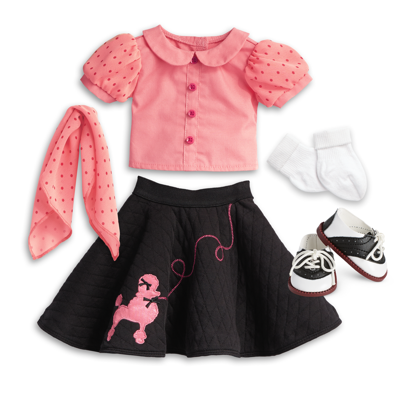 Maryellen's™ Poodle Skirt Outfit for 18-inch Dolls (Historical Characters) U8