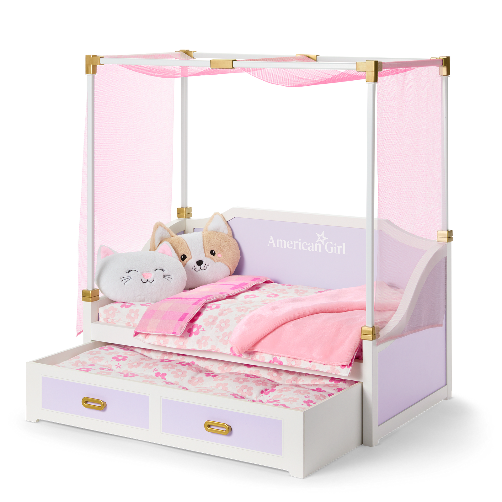 All Set for Sleepovers Canopy Bed for 18-inch Dolls V9