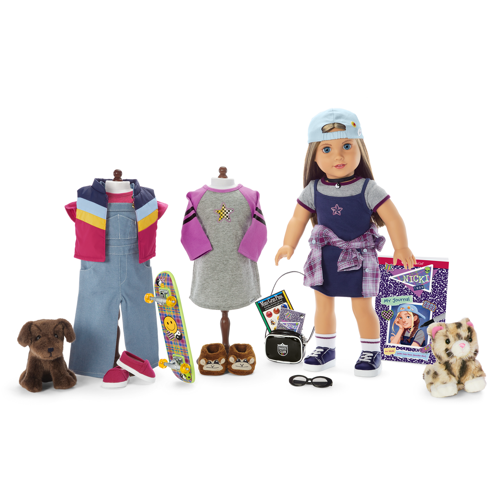 ’90s Twins Nicki’s™ Skateboarding Gift Set (Historical Characters) Z7