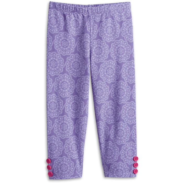 Playful Floral Leggings for Little Girls Z4