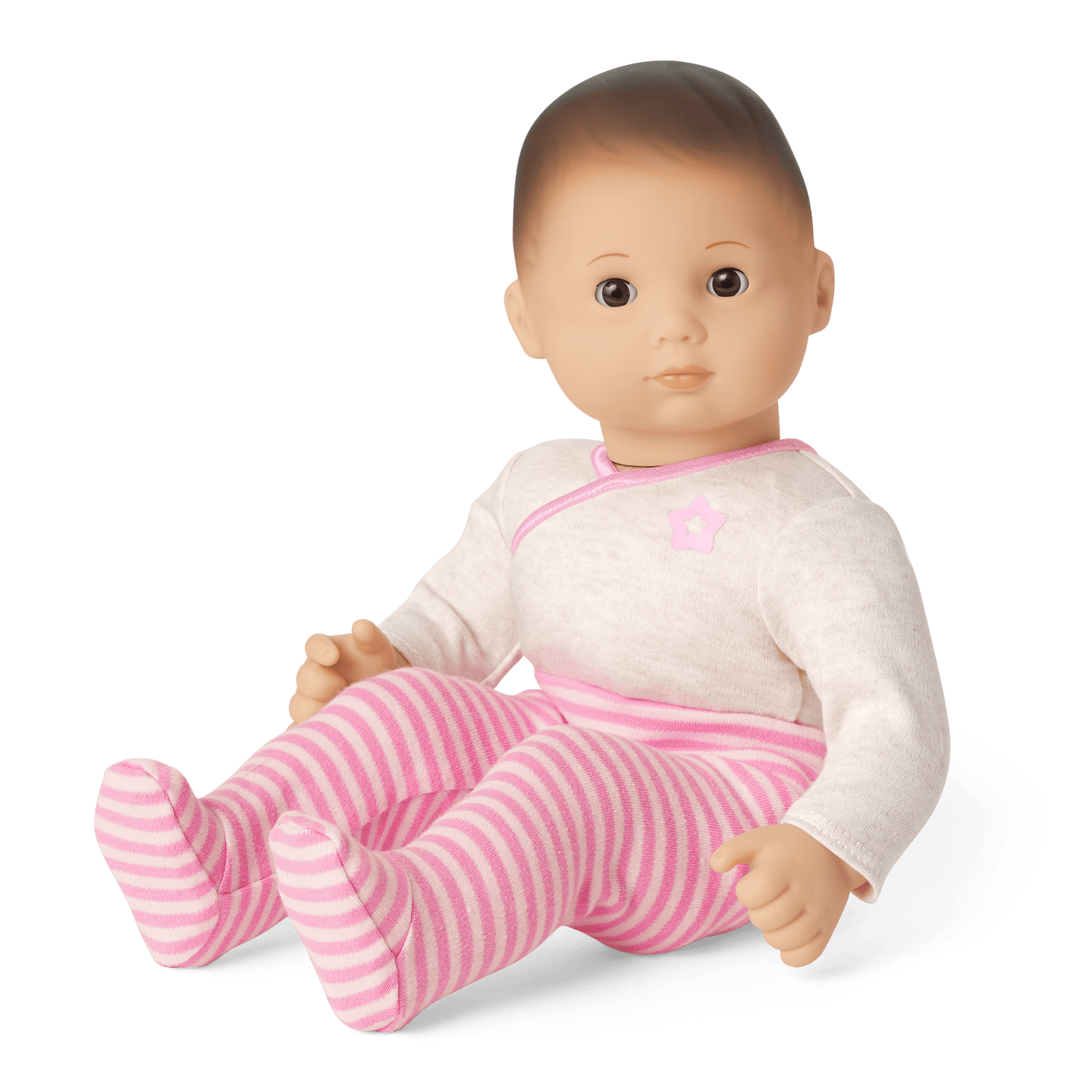 Bitty Baby® Doll #2 with brown hair in Pretty Pink X8
