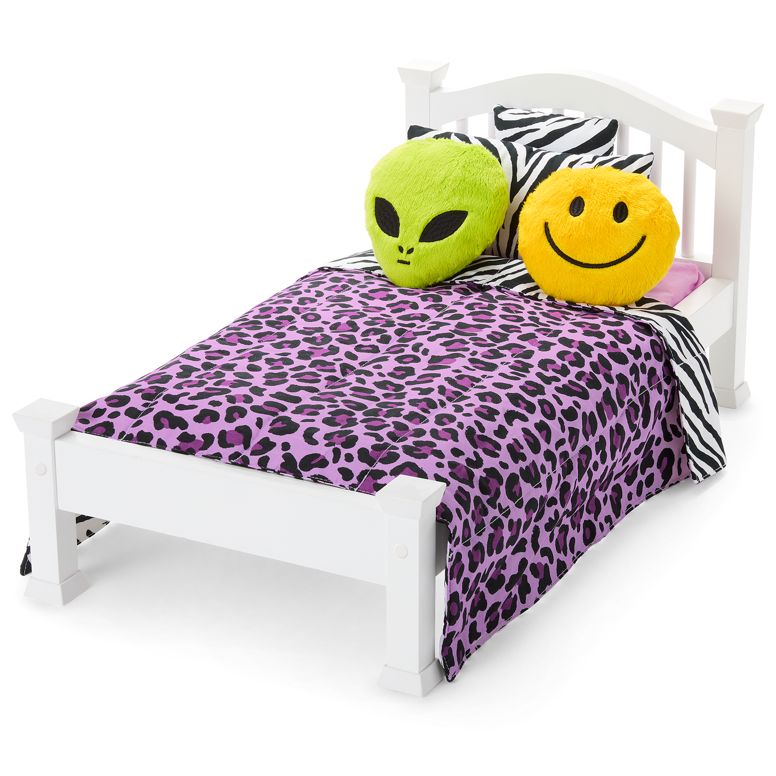 Nicki’s™ Bed & Animal-Print Bedding Set for 18-inch Dolls (Historical Characters) T0