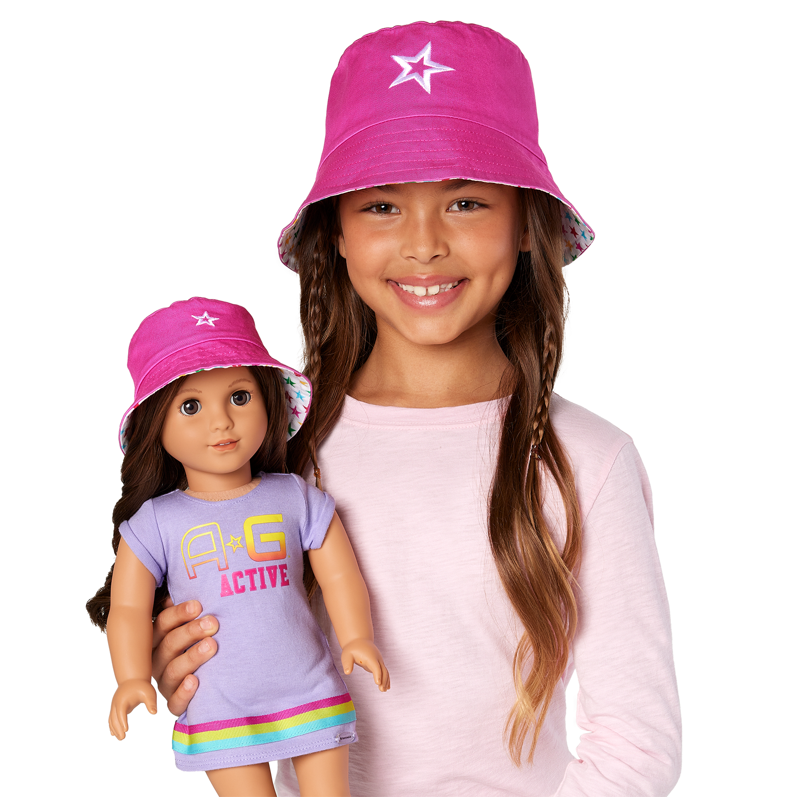 AG™ Star Bucket Hat Set for Girls & Dolls V2
