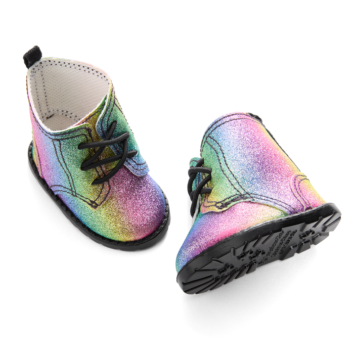 Glittery Rainbow Boots for 18-inch Dolls Y2