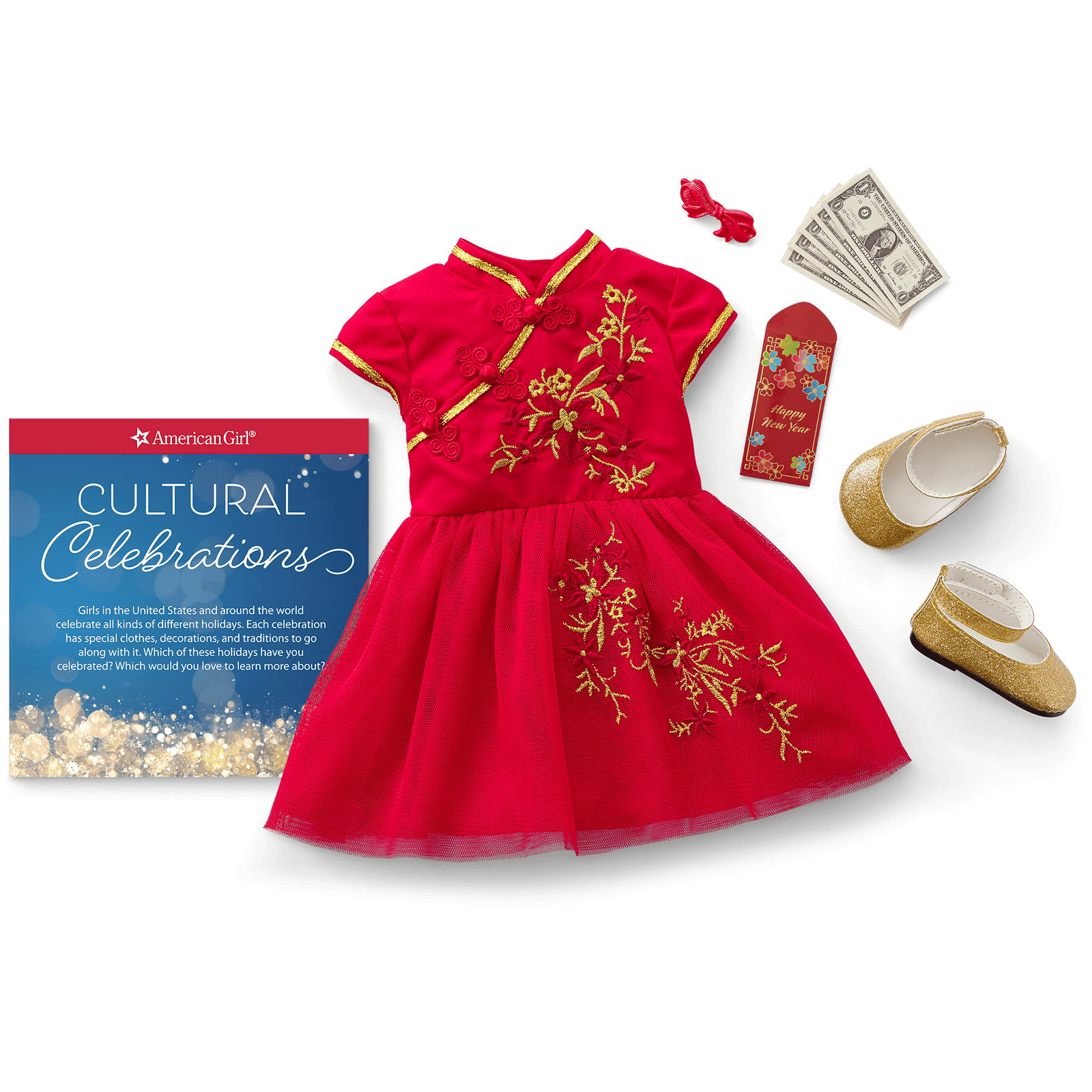 Lunar New Year's Celebration Outfit for 18-inch Dolls S2
